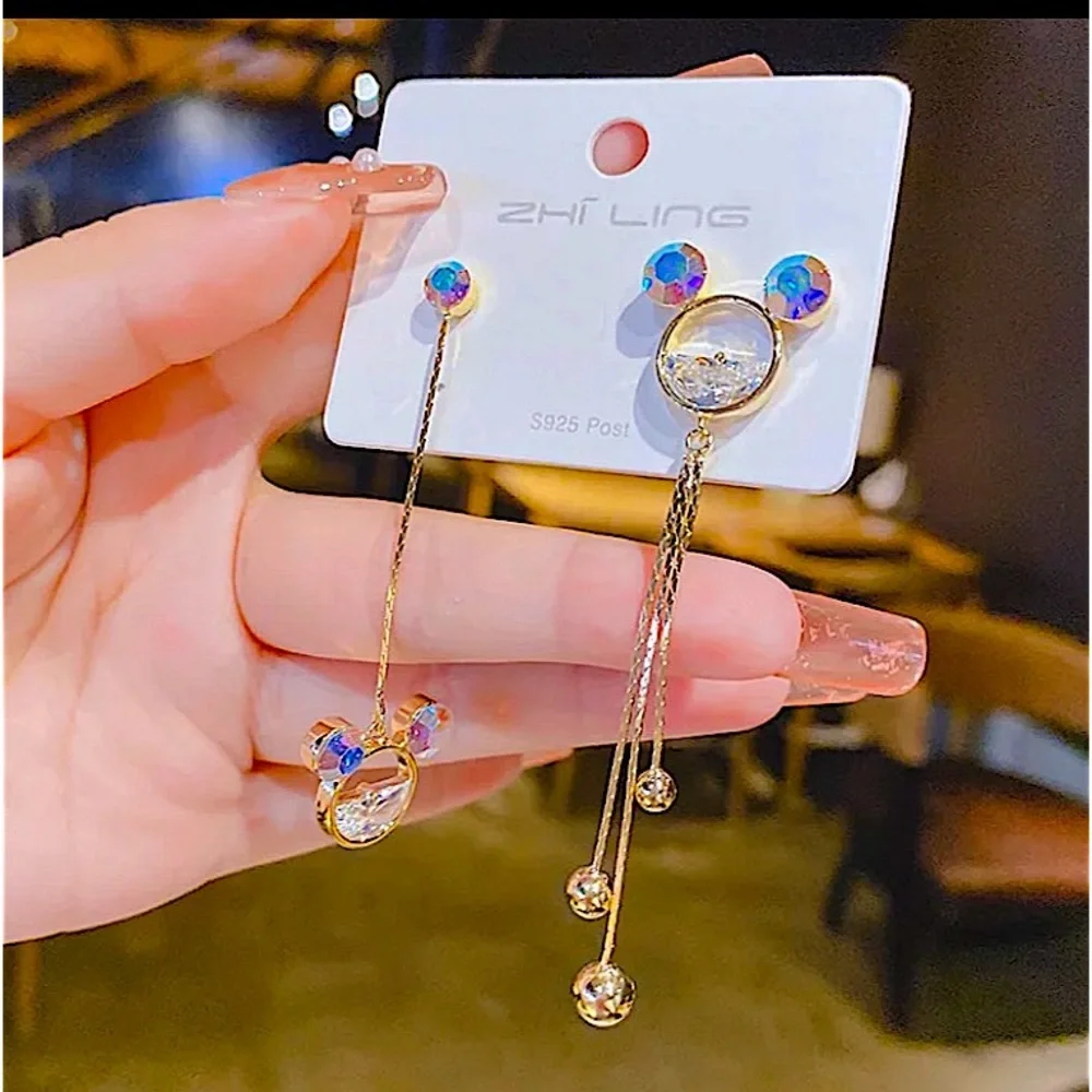 Disney Mickey Mouse Asymmetrical Crystal Earrings - Picture 5 of 5